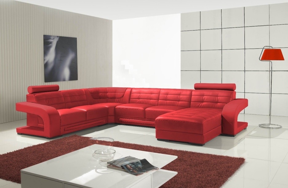 red sectional sleeper sofa photo - 10