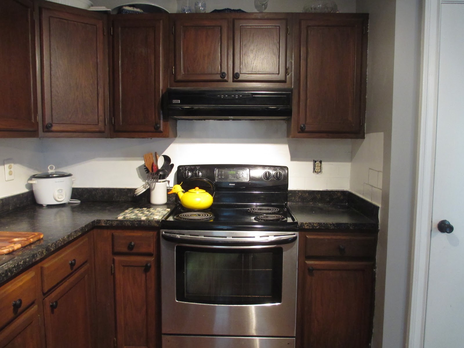 restaining kitchen cabinets gel stain photo - 4