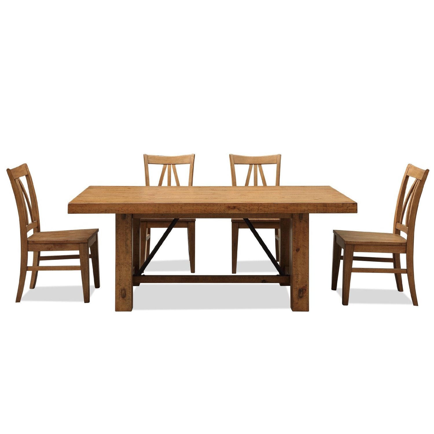 rustic dining set with bench photo - 3