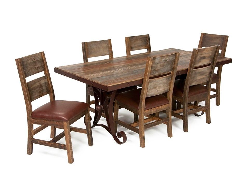rustic dining set with bench photo - 4