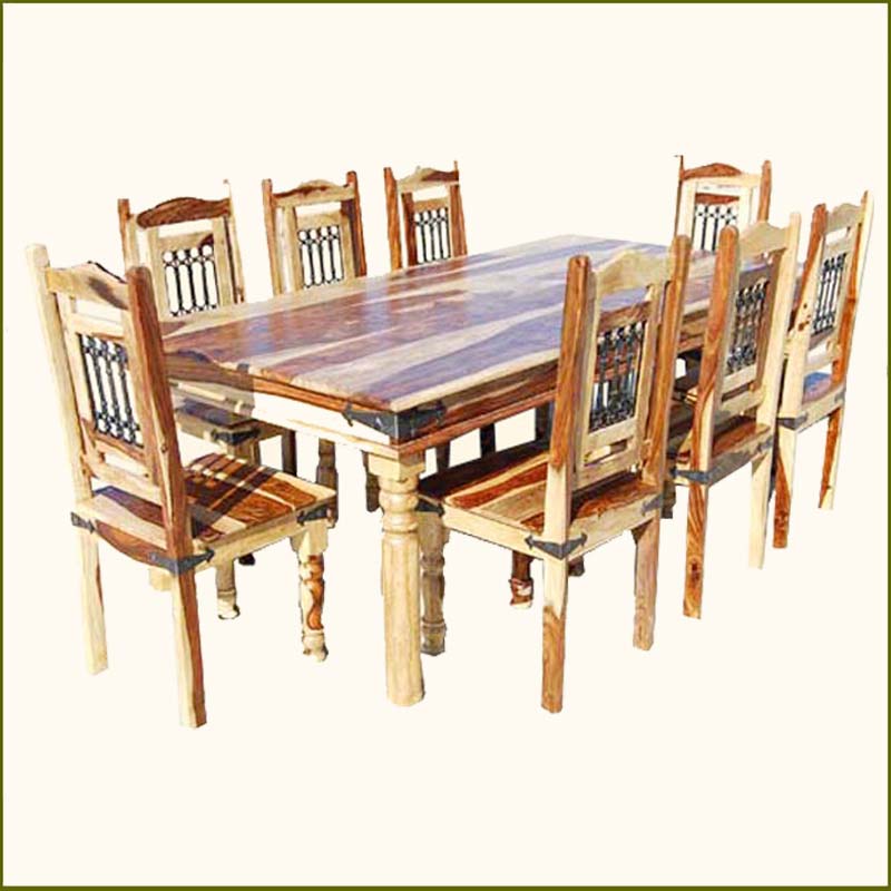 rustic dining set with bench photo - 5