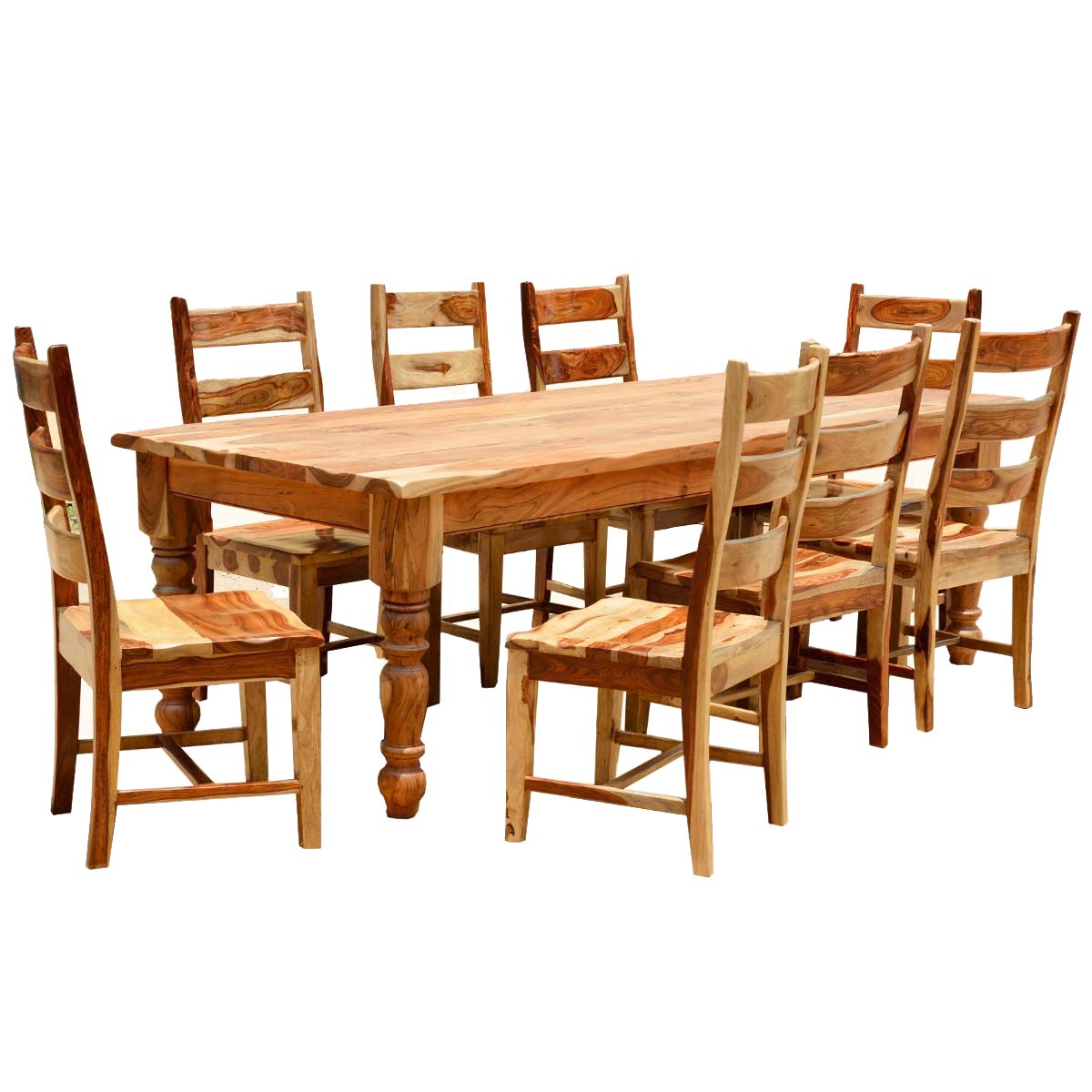 rustic dining set with bench photo - 8