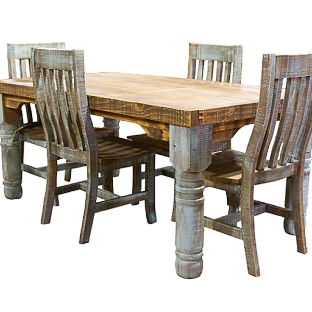 rustic dining table and chairs photo - 1