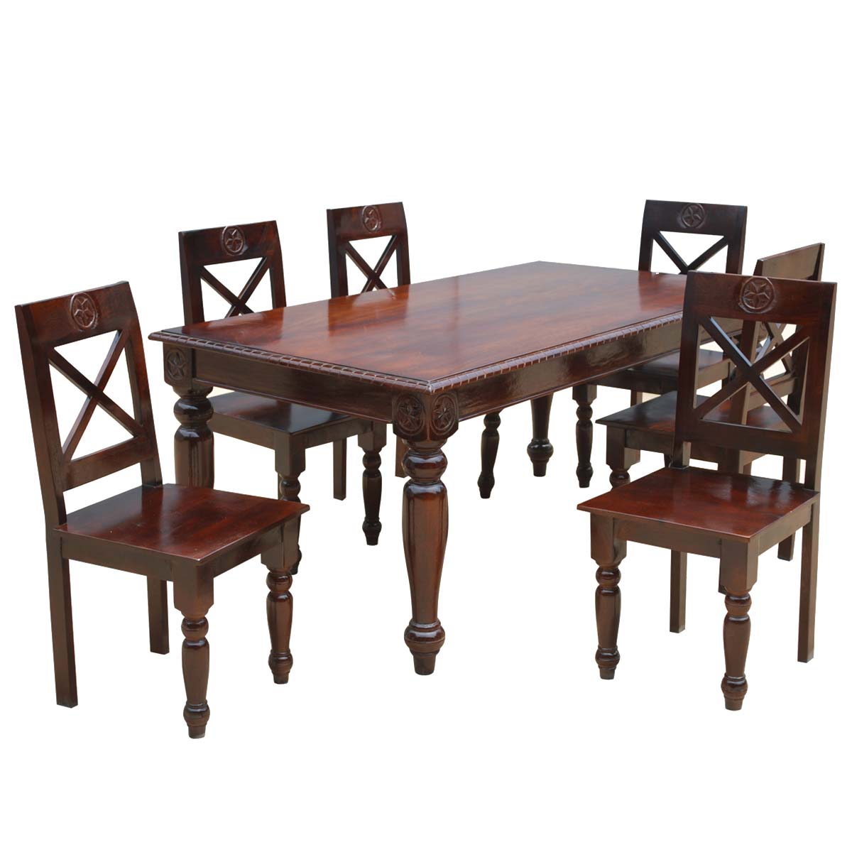 rustic dining table and chairs photo - 5