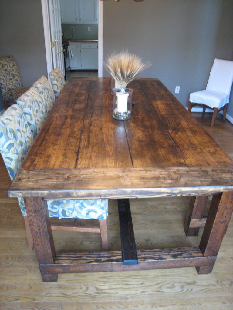 rustic dining table diy photo - 1