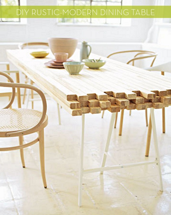 rustic dining table diy photo - 9
