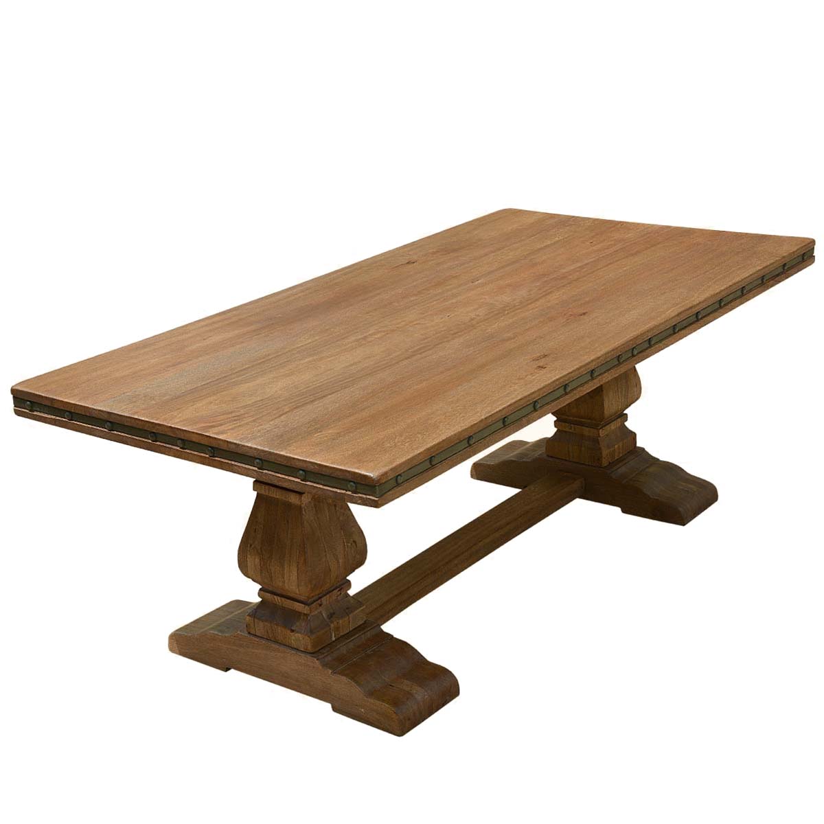 rustic wood dining table base photo - 2