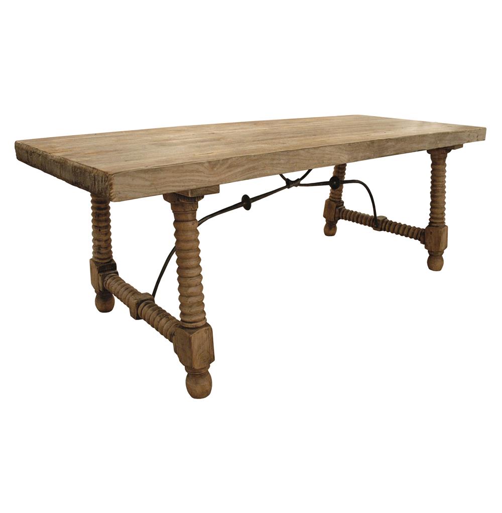 rustic wood dining table base photo - 4