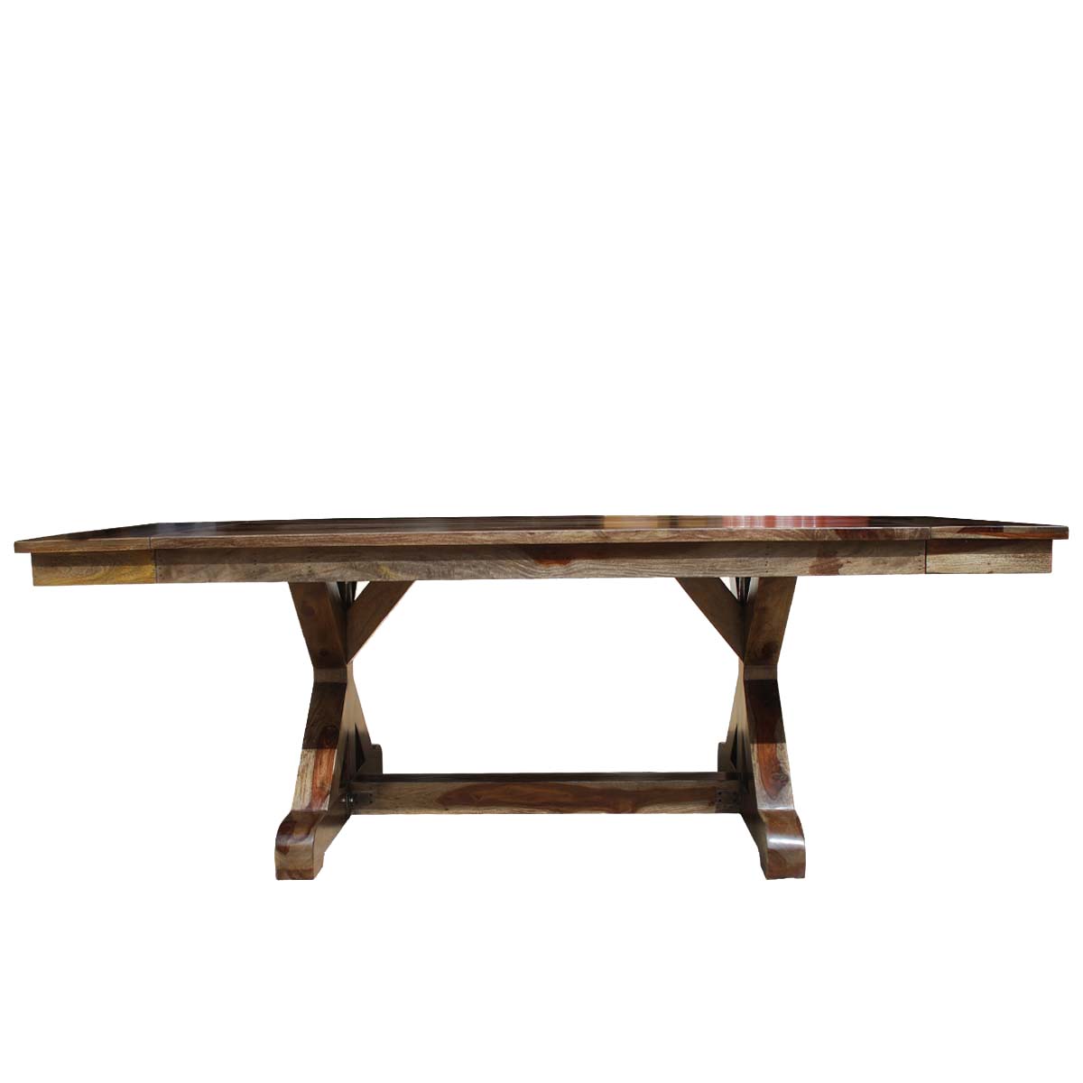 rustic wood dining table base photo - 6