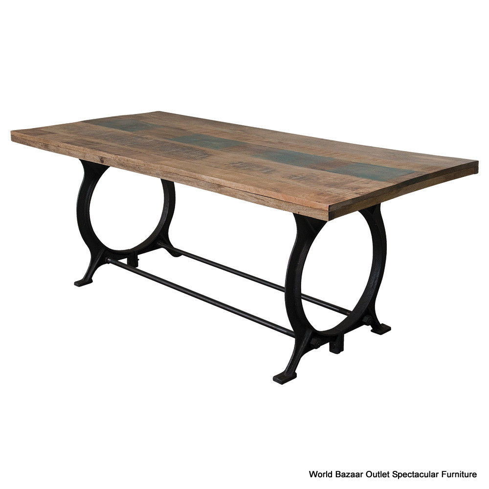 rustic wood dining table base photo - 9
