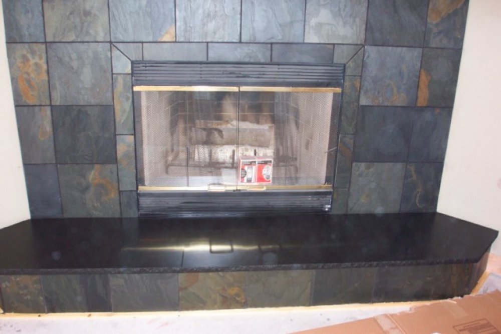 slate tile for a fireplace photo - 7