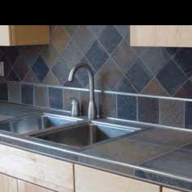 slate tile for kitchen countertops photo - 4