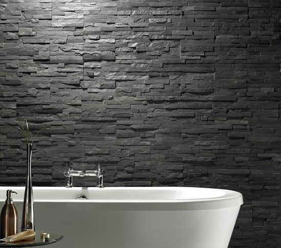 slate tiles bathroom wall photo - 3