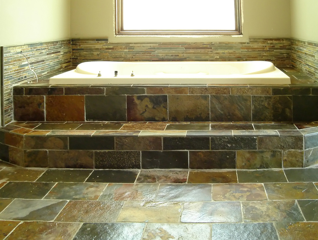 slate tiles for bathroom floor photo - 9