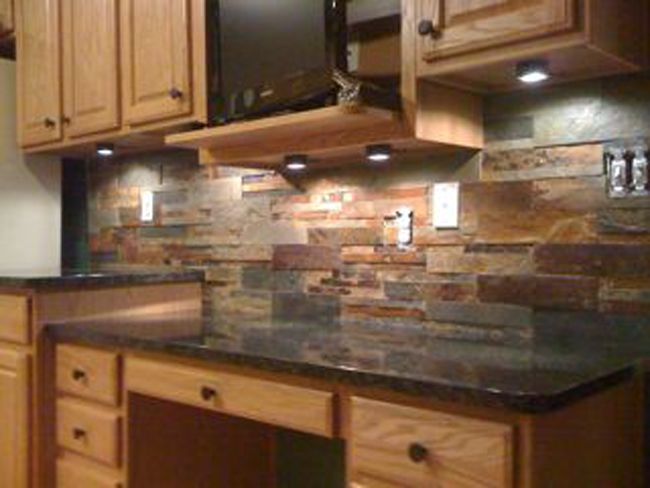 slate tiles for kitchen wall photo - 3