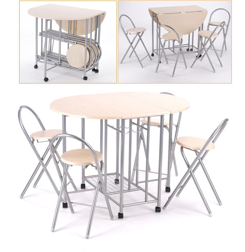 small folding kitchen table and chairs photo - 7