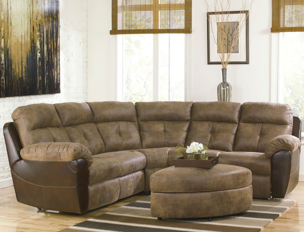 small sectional sofa with recliner photo - 1