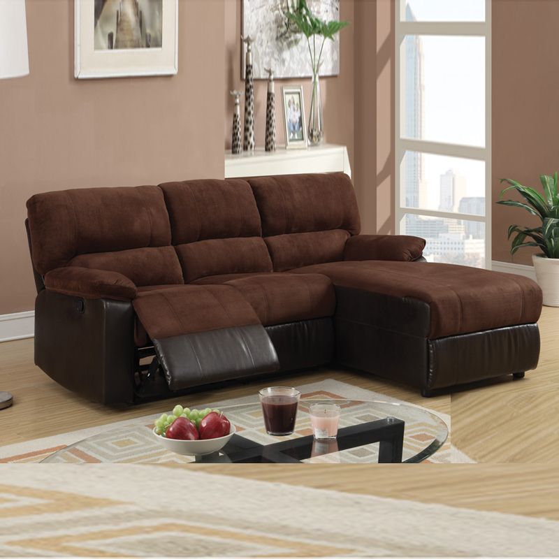 small sectional sofa with recliner photo - 10