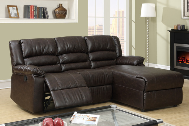 small sectional sofa with recliner photo - 3