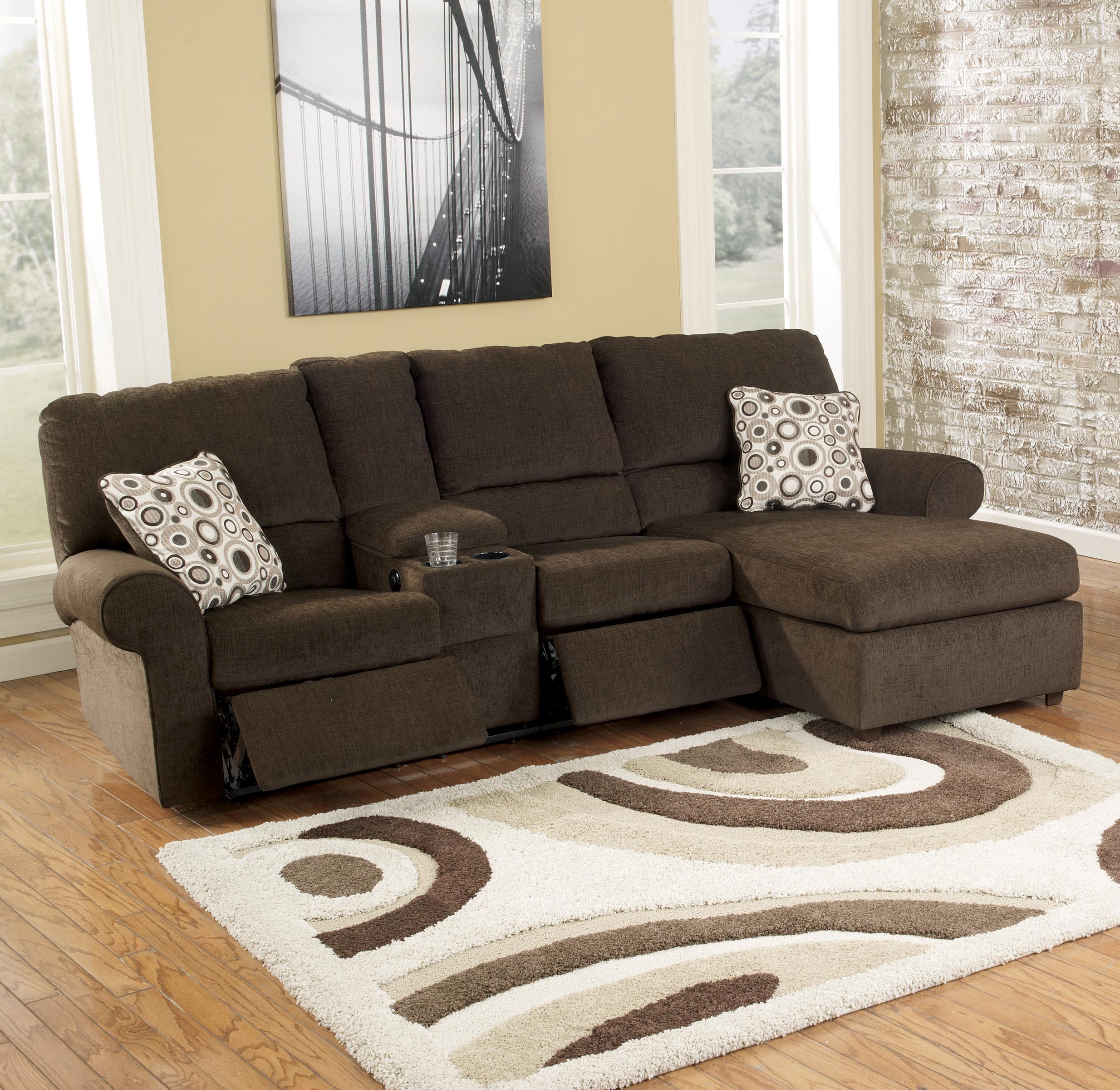 small sectional sofa with recliner photo - 5