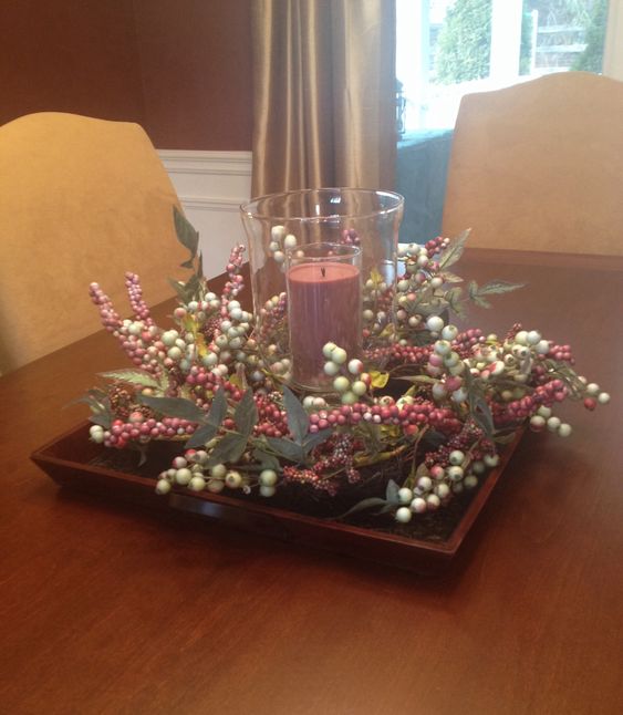 square dining table centerpiece photo - 3