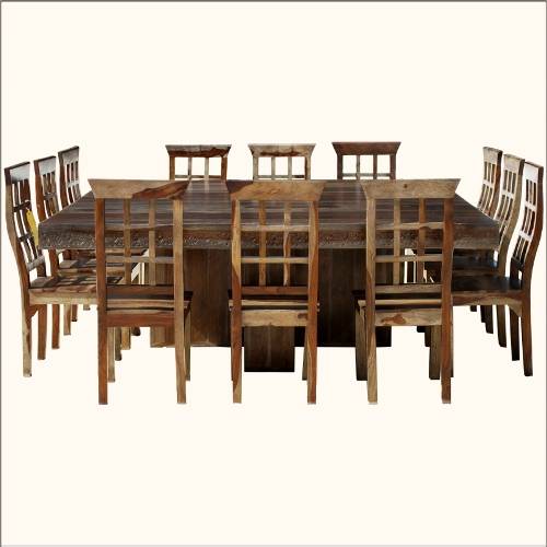 Square dining table seats 12 - Hawk Haven