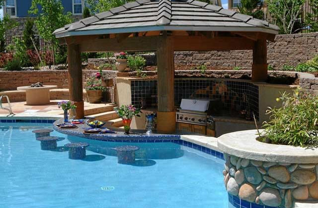 swimming pool designs with bar photo - 2