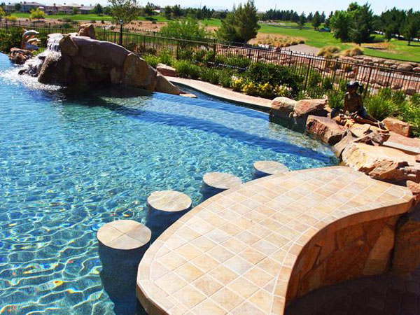 swimming pool designs with bar photo - 8