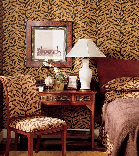 tiger print bedroom design photo - 3