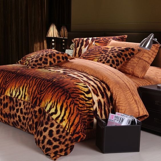 tiger print bedroom design photo - 4
