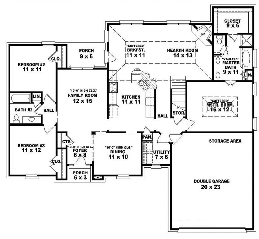 traditional 3 bedroom house plans photo - 3