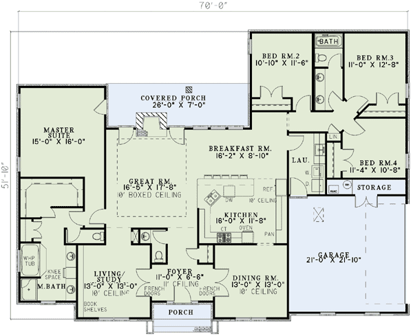 traditional 4 bedroom house plans photo - 4