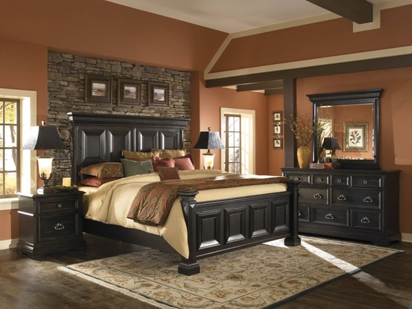 traditional black bedroom furniture photo - 6