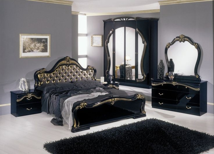 traditional black bedroom set photo - 9