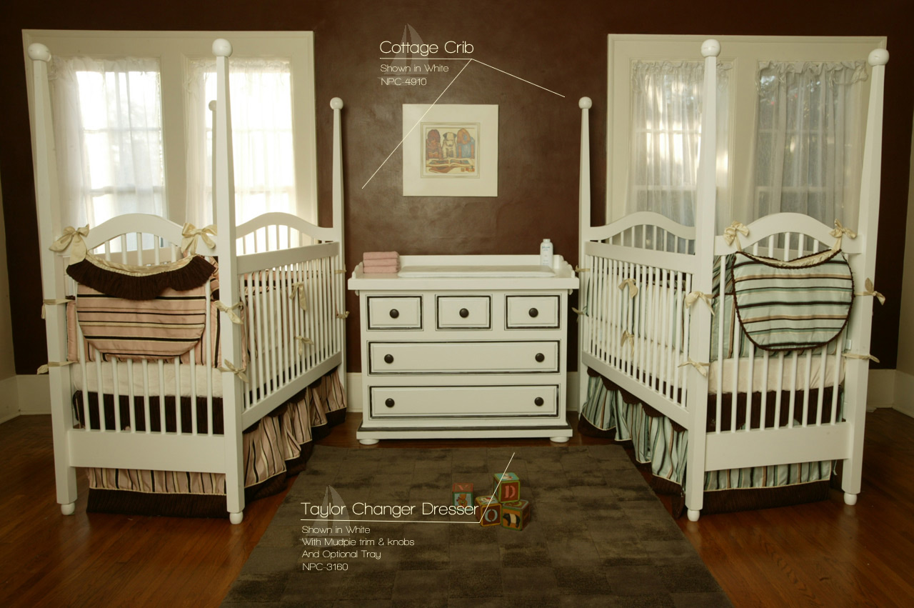 twin nursery furniture photo - 9