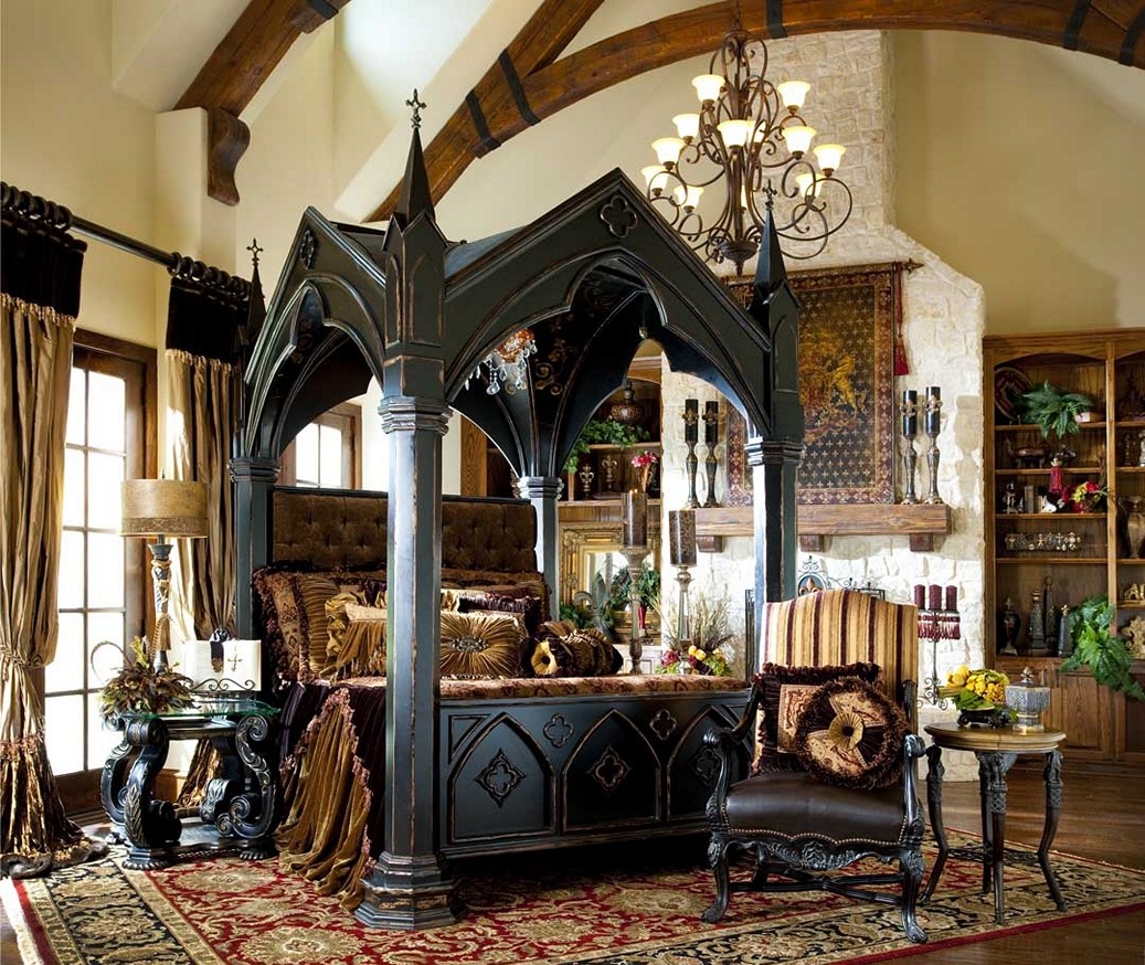 victorian gothic style bedroom photo - 6