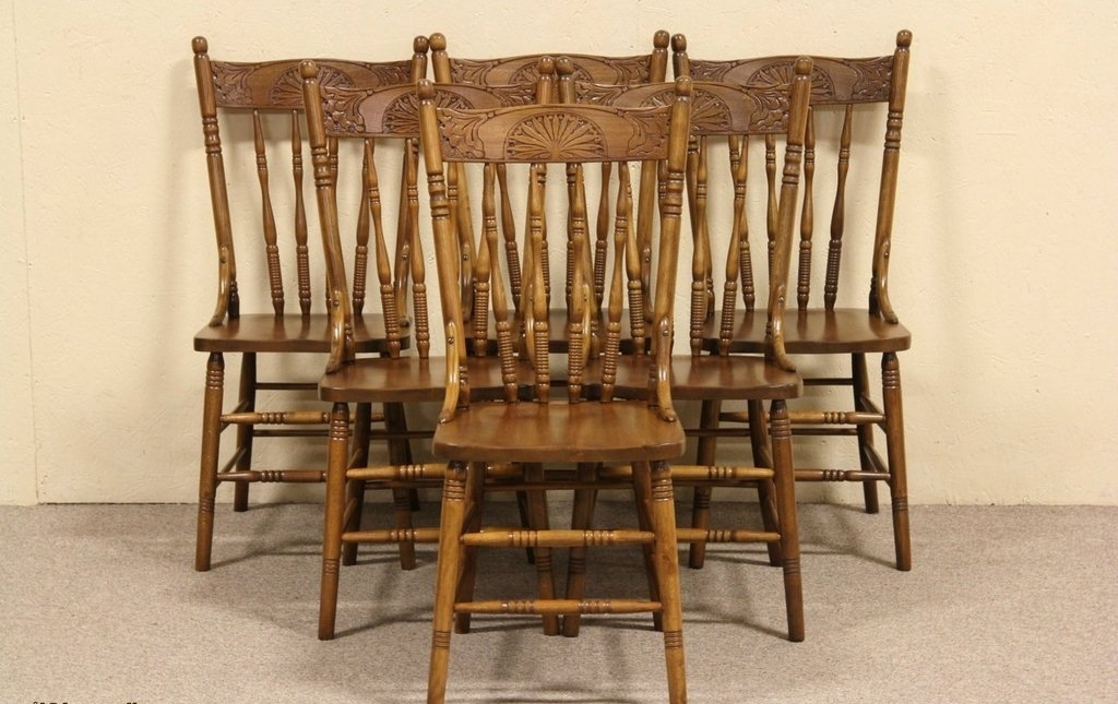 vintage kitchen wood chairs photo - 8