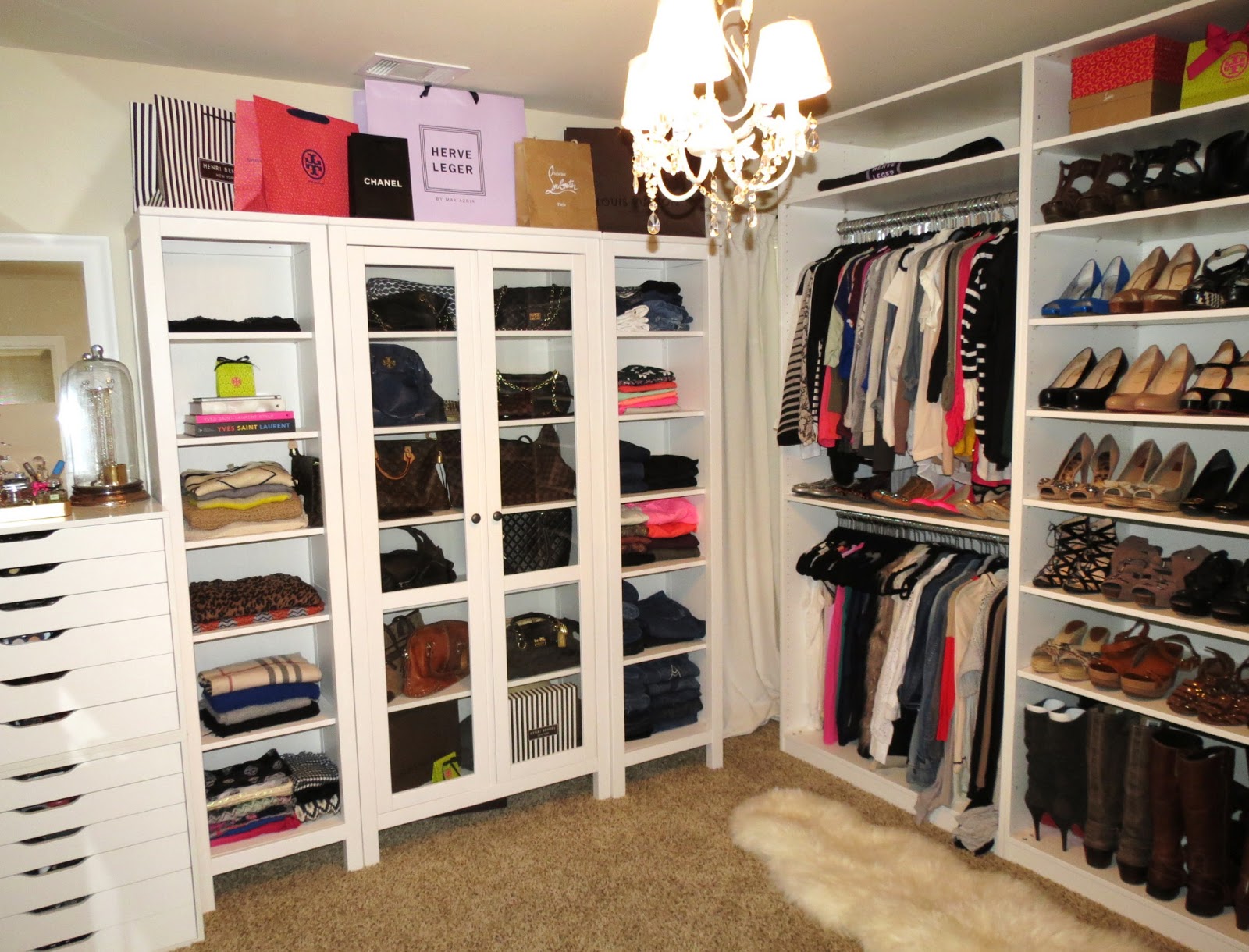 walk in closet in a small bedroom photo - 8