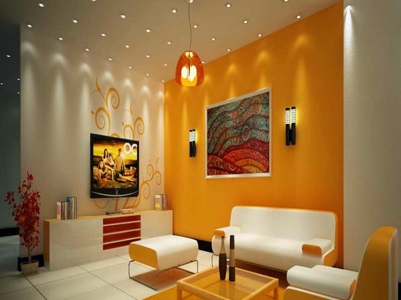 wall colour combination for small living room photo - 10