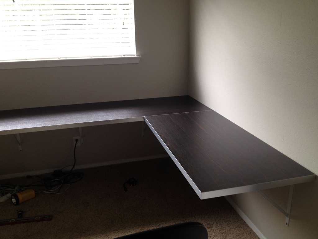 wall mounted desk build photo - 2