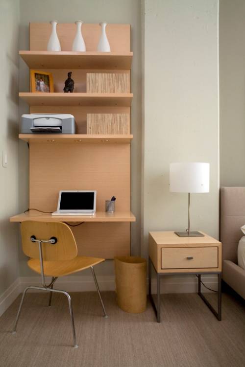 wall mounted shelves desk photo - 1