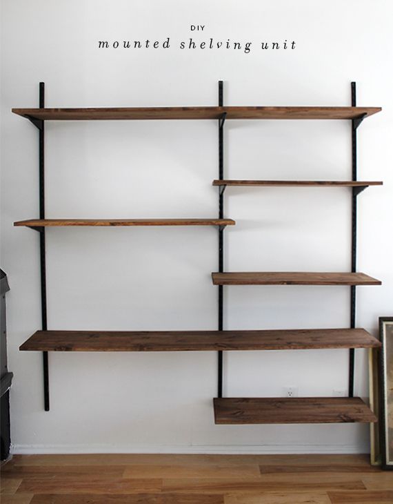 wall mounted shelves desk photo - 4