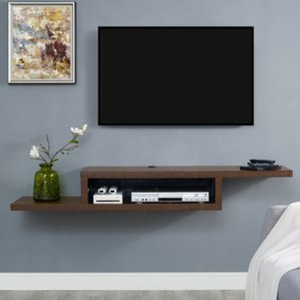wall mounted shelves for tv photo - 4