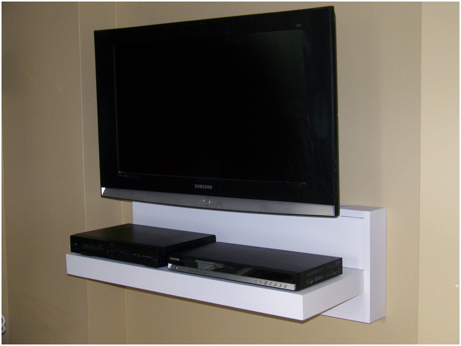 wall mounted shelves for tv photo - 5