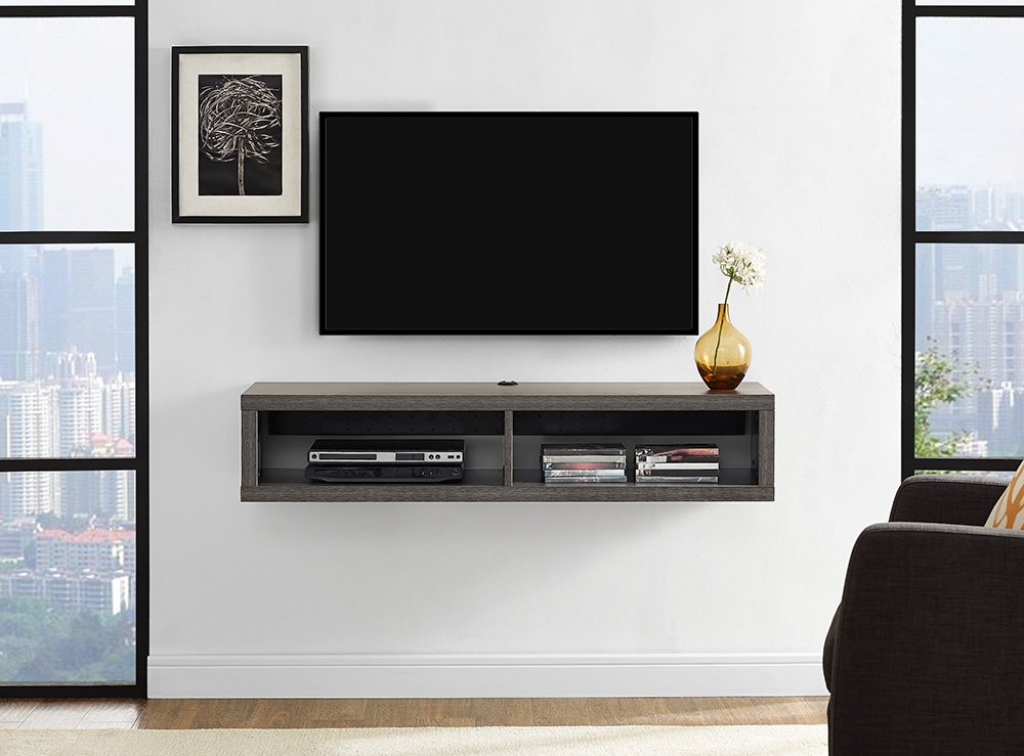 wall mounted shelves for tv photo - 7