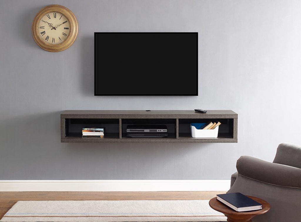 wall mounted shelves for tv photo - 9