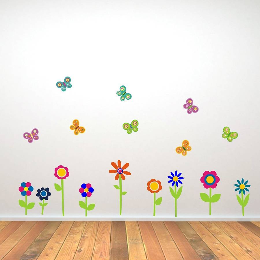 wall stickers flowers butterflies photo - 1