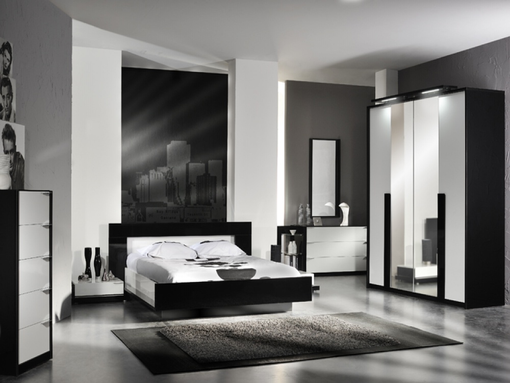 white or black bedroom furniture photo - 2