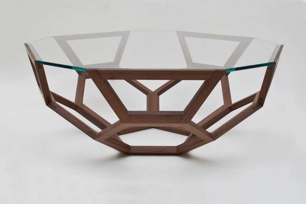 wood and glass coffee table designs photo - 3