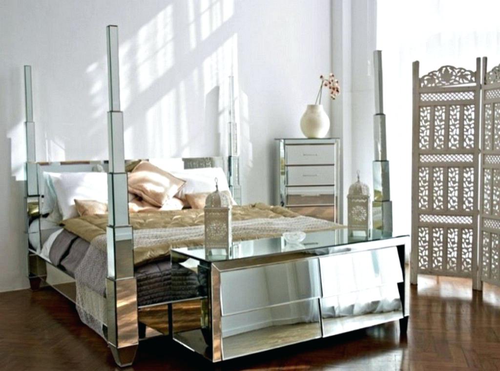 wood and mirrored bedroom furniture photo - 9